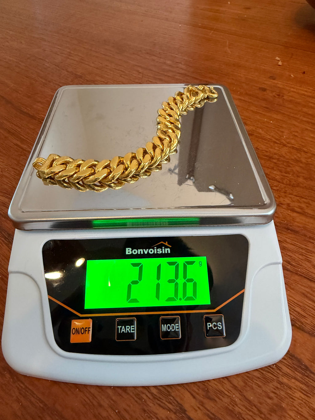 213.6g | 7.5" | 17mm Cuban Bracelet | 24k