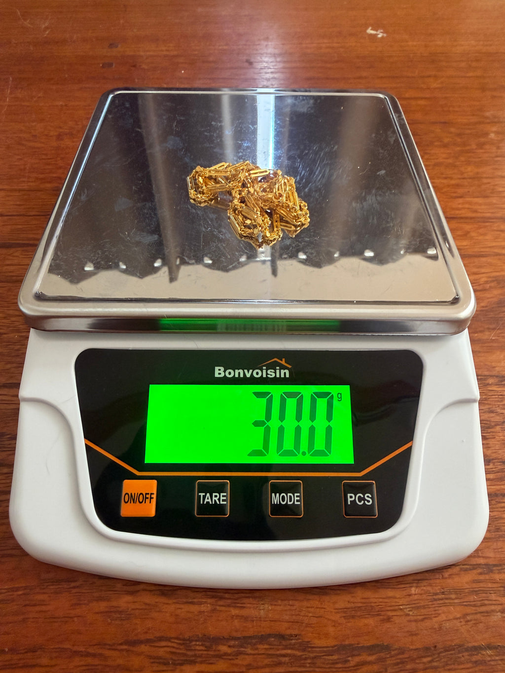 30g |23.5" | 2.5mm Nugget/Bar Chain | 24k