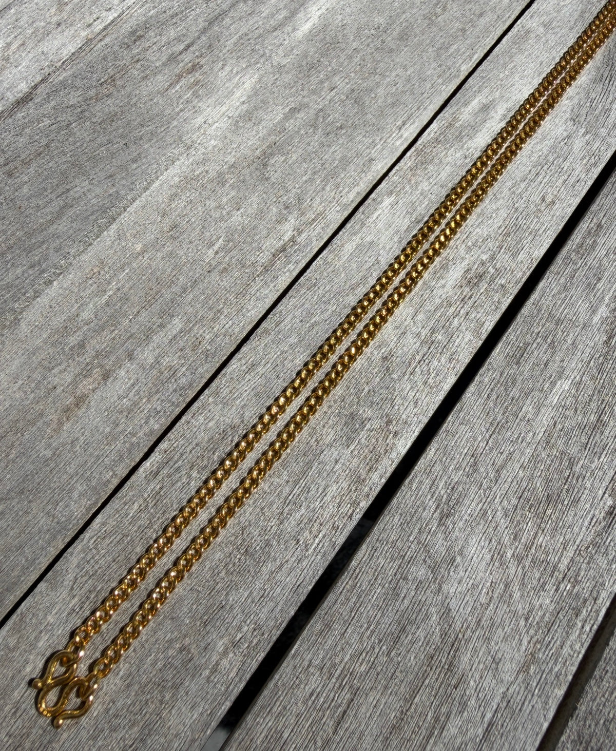 26.4g | 22" | 3mm Curb Necklace| 24k