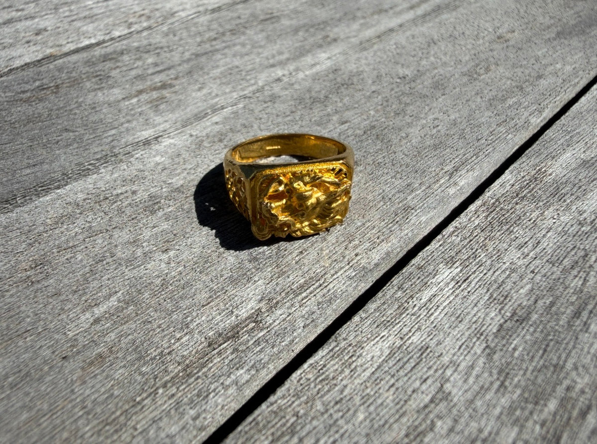 11.5g | Size 9 | Dragon Signet Ring | 24k